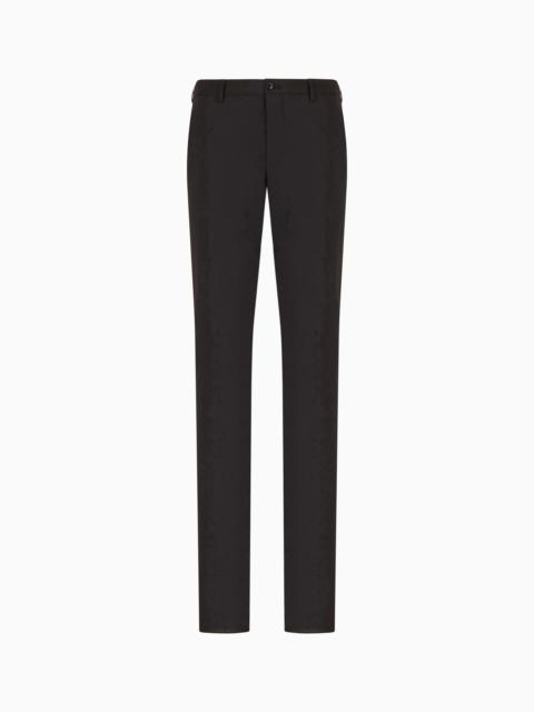 Virgin wool flat-front trousers