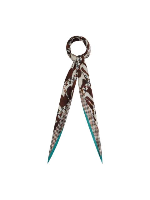 houndstooth-pattern silk scarf