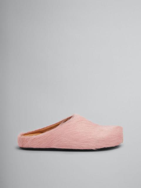 PINK LONG-HAIR CALFSKIN FUSSBETT SABOT