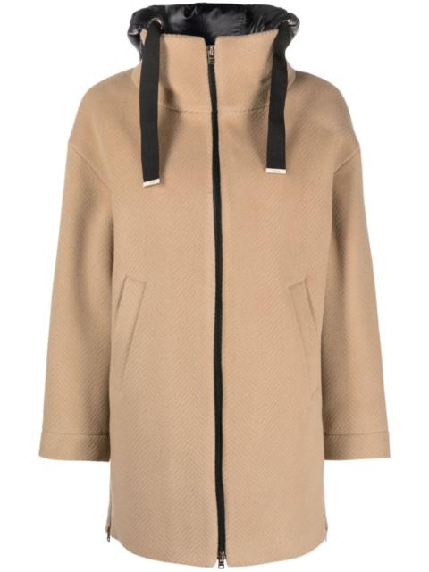 zip-up hooded coat