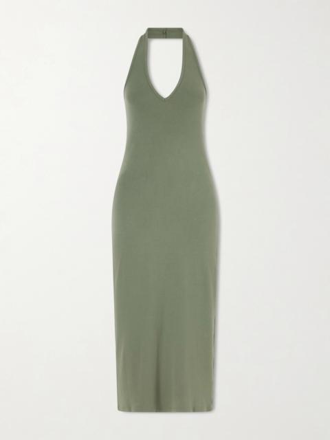 Stevie Halter-neck Cotton-jersey Midi Dress