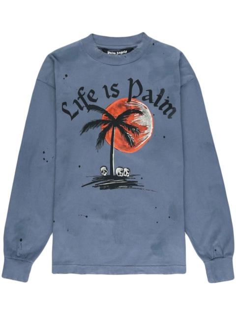 distressed graphic-print sweatshirt