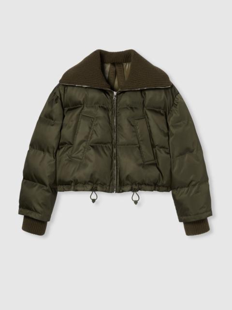 Fine gabardine nylon puffer jacket