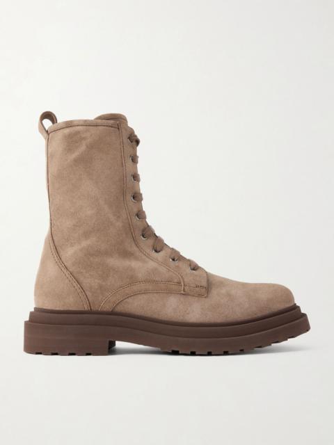 Suede lace-up boots Brown