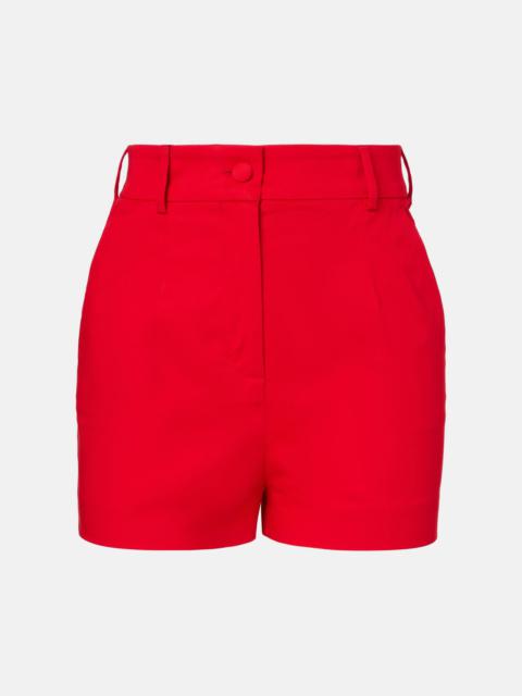 High-rise cotton-blend shorts