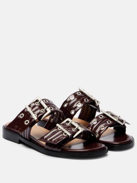 Faux leather sandals