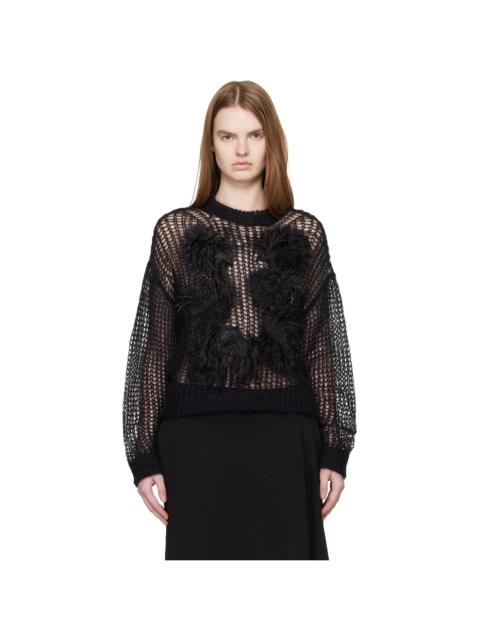 Black Light Mohair Feather Sweater