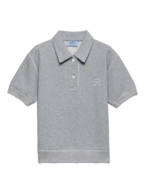 logo-embroidered ribbed-knit polo shirt