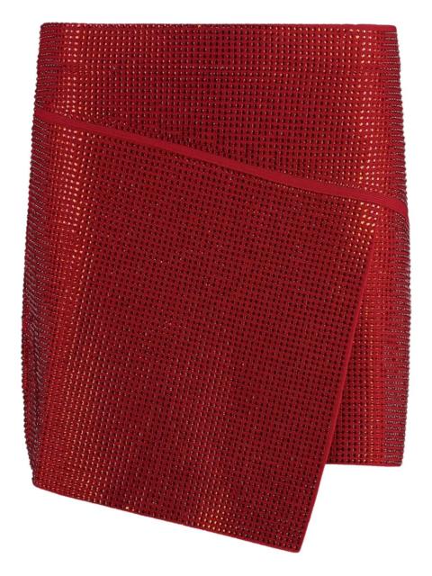 metallic wrap mini skirt