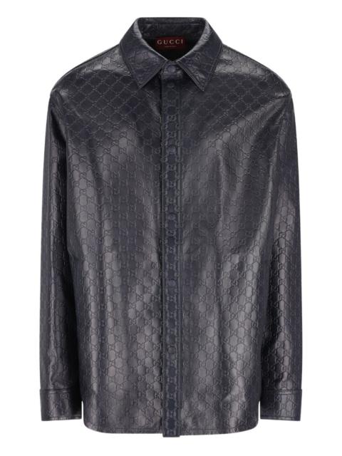 logo-pattern shirt