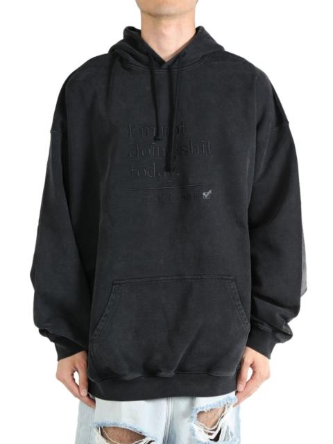 embroidered-logo hoodie
