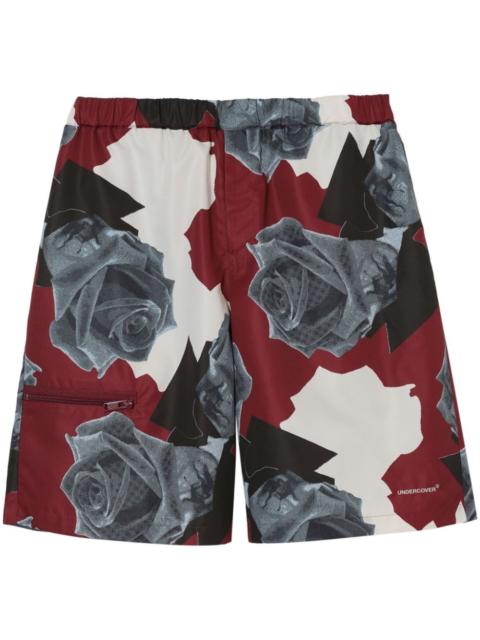 rose-print tafetta shorts