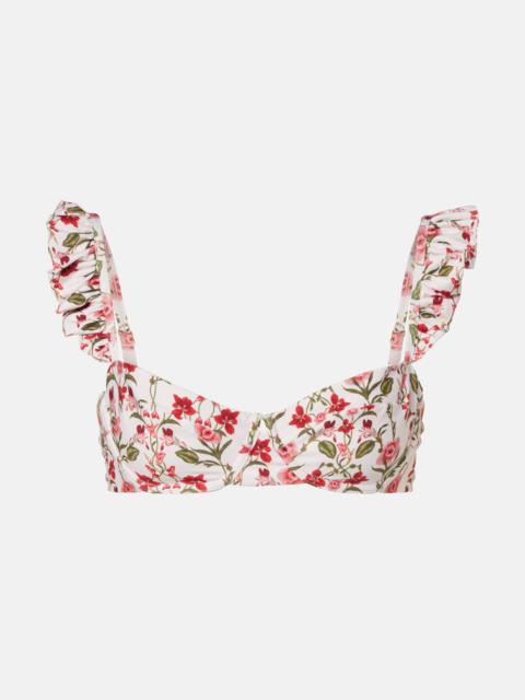 Kiwi floral bikini top