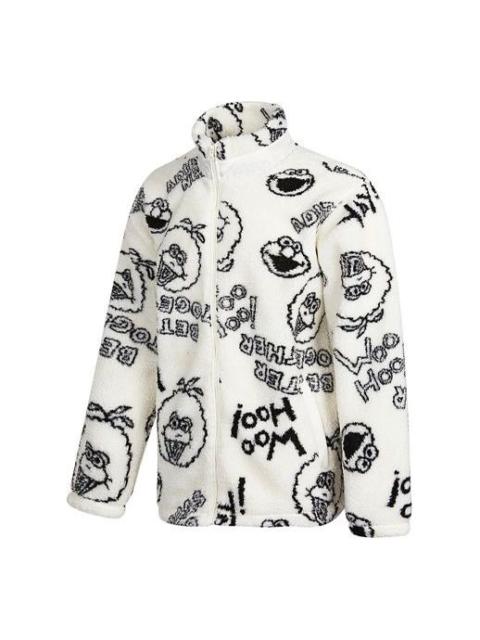 adidas neo x SESAME STREET Crossover Limited Full Print Polar Fleece Long Sleeves Jacket White HD729