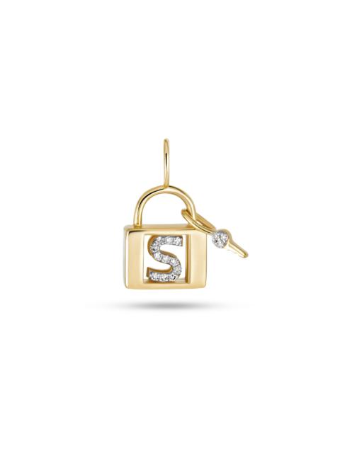 Love Lock Diamond Initial Charm