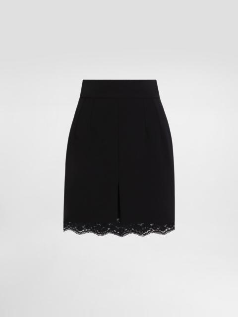 Double crêpe wool skirt
