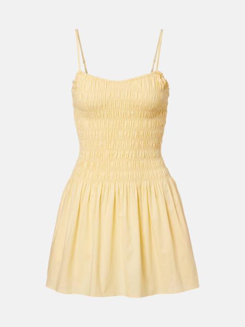 Araceli shirred cotton minidress
