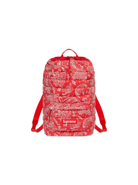 Supreme Puffer Backpack 'Red Paisley'