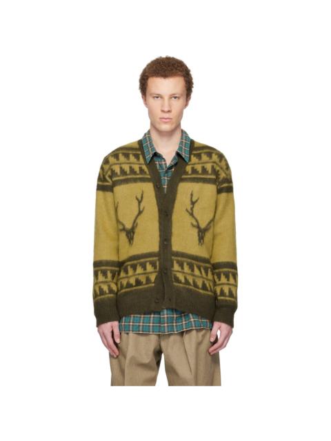 Yellow Mohair V-Neck Cardigan