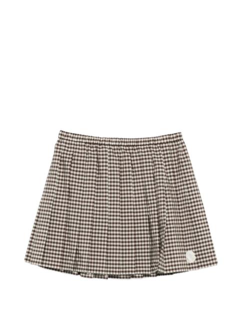 checked pleated mini skirt