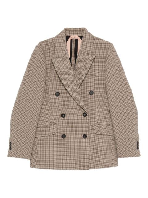 double-breasted checked blazer