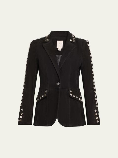 Milly Studded Suede Blazer