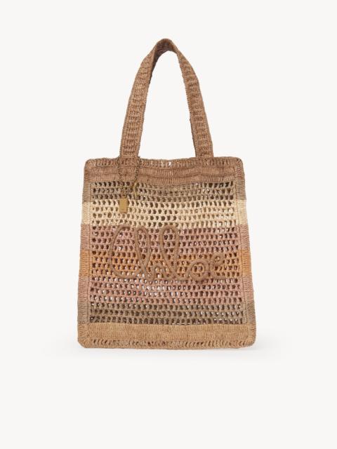 SUMMER BANANA TOTE BAG IN RAFFIA