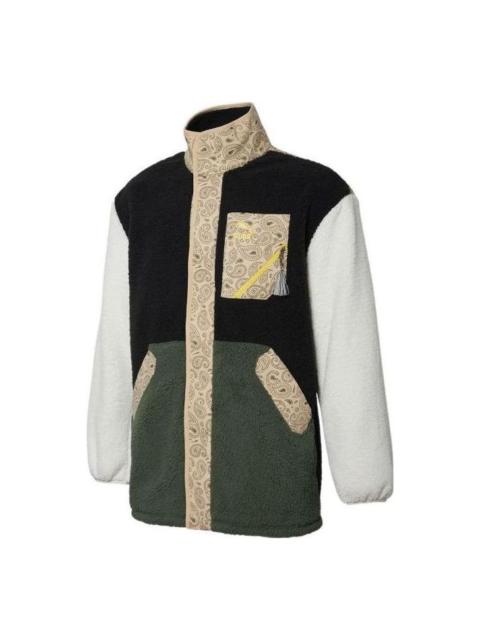 PUMA Cuff Stand Collar Casual Jacket 'Black Green White Tan' 534984-56