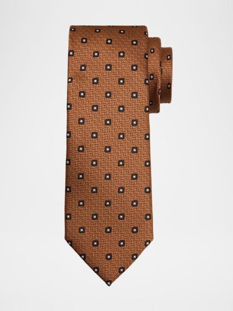 Men's Geometric Jacquard Silk Tie
