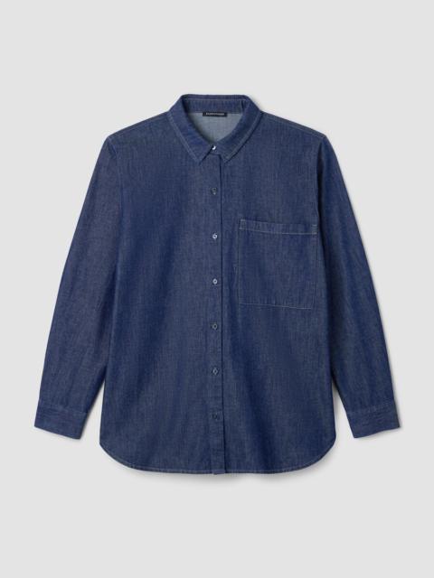 Lightweight Organic Cotton Denim Classic Collar Long Shirt