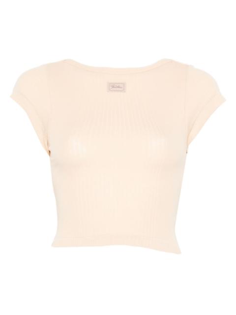 ribbed short-sleeve T-shirt