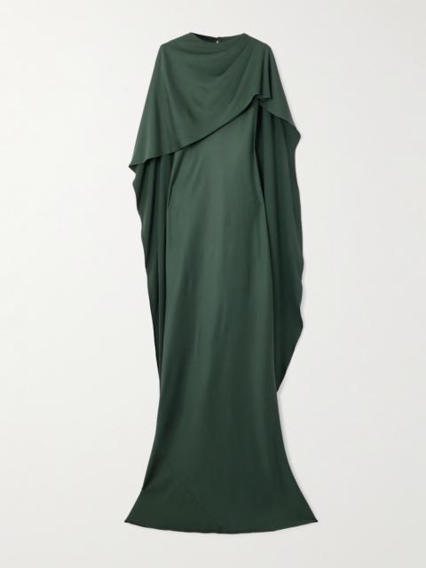 Izel Cape-effect Satin Gown