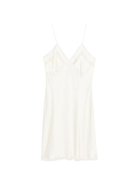 lace-trim midi dress