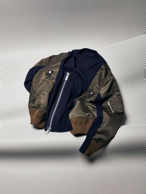 Nylon Twill x Knit Cardigan