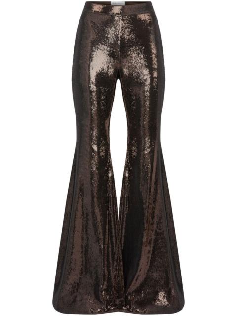 sequin-embellished flared trousers