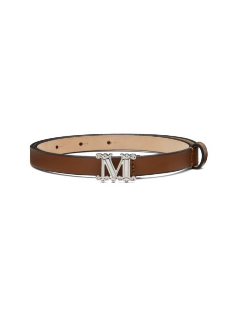 Brown Leather Monogram Belt
