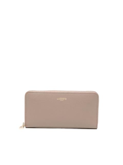 logo-print leather wallet