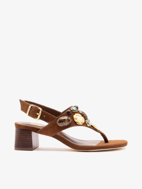 Talitha Block Sandal Burnt Umber Suede