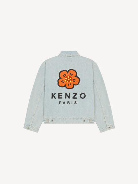 'BOKE FLOWER' embroidered denim trucker jacket