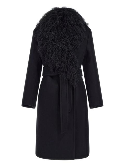 shearling-collar coat