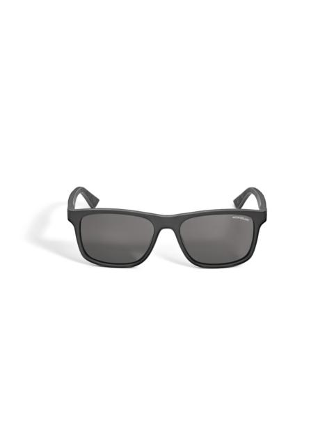 RECTANGULAR SUNGLASSES WITH BLACK ACETATE FRAME