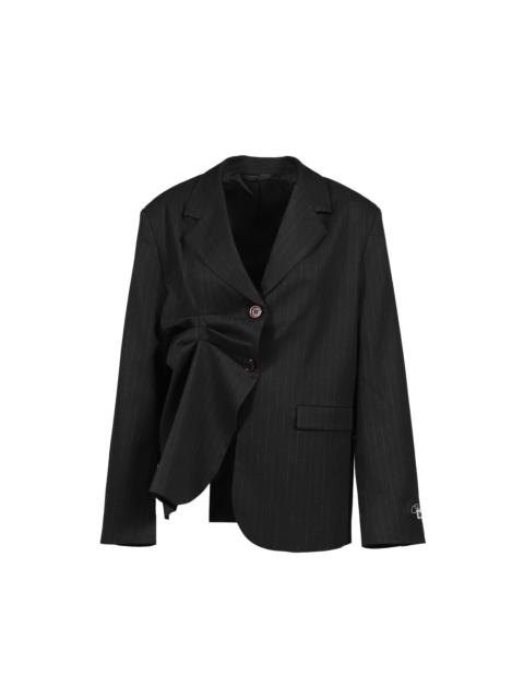 PLEATED BLAZER PINSTRIPE BLACK / BLK