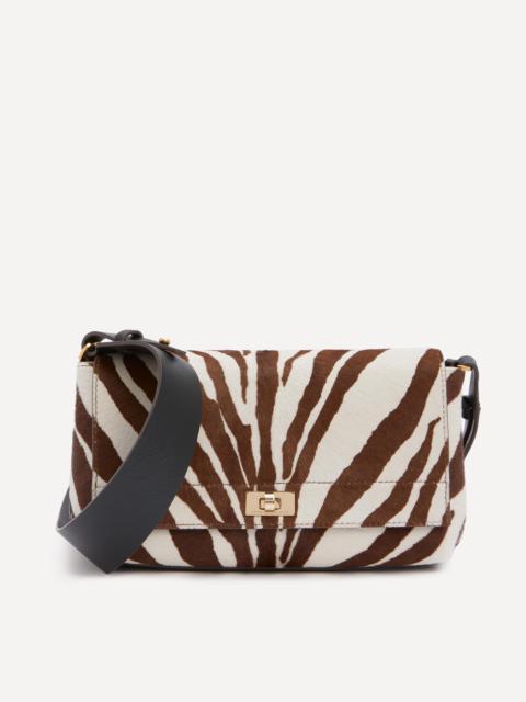 Mortimer Cross-Body Zebra-Print Calf Hair Bag