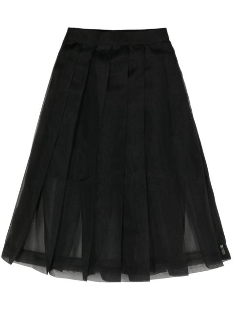 pleated A-line skirt