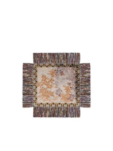 abstract-print fringed scarf