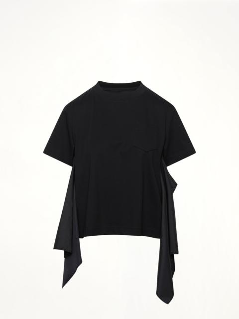 Poplin x Cotton Jersey T-Shirt in Black