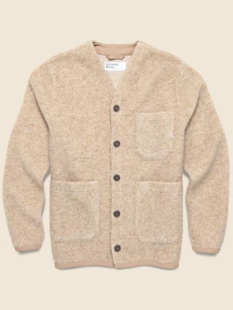 Wool Fleece Cardigan - Fawn