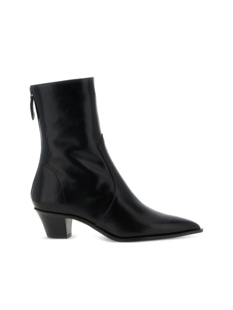 pointed-toe zip boots