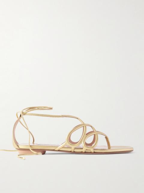 Infinito Metallic Leather Sandals
