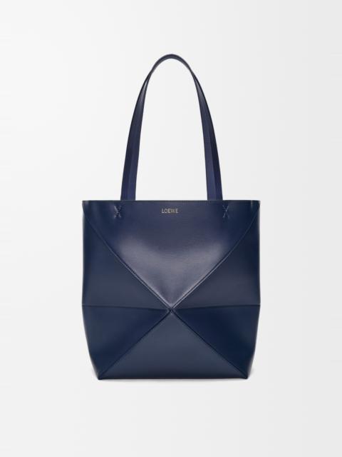 Puzzle Fold Tote in shiny calfskin